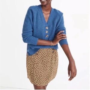 Madewell MA741 Merino Wool Rib Henley Sweater Lyle Blue Small